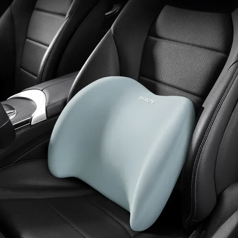 Car Headrest Pillow and Lumbar Support Set Memory Foam Neck Pillow & Back Cushion for Long Drive Pain Relief Car Seat Comfort