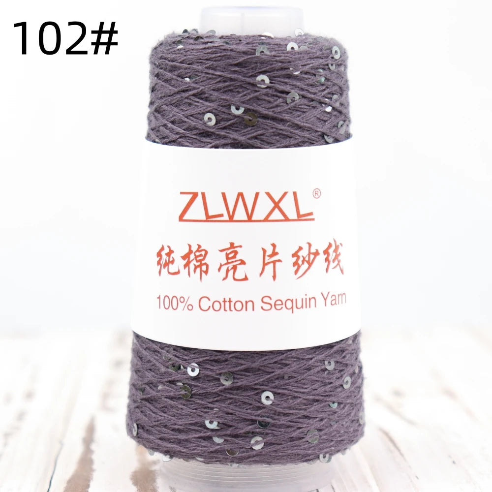   Блэк – fil de coton à paillettes, 100g, 800M, 3mm, décoration tricotée, crochet à la main, tricot jaune
