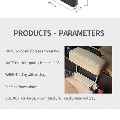 Adjustable Height Center Console Storage Organizer Lifting Mechanism Clamp Design Seat Side Storage Box Multi-functional Storage