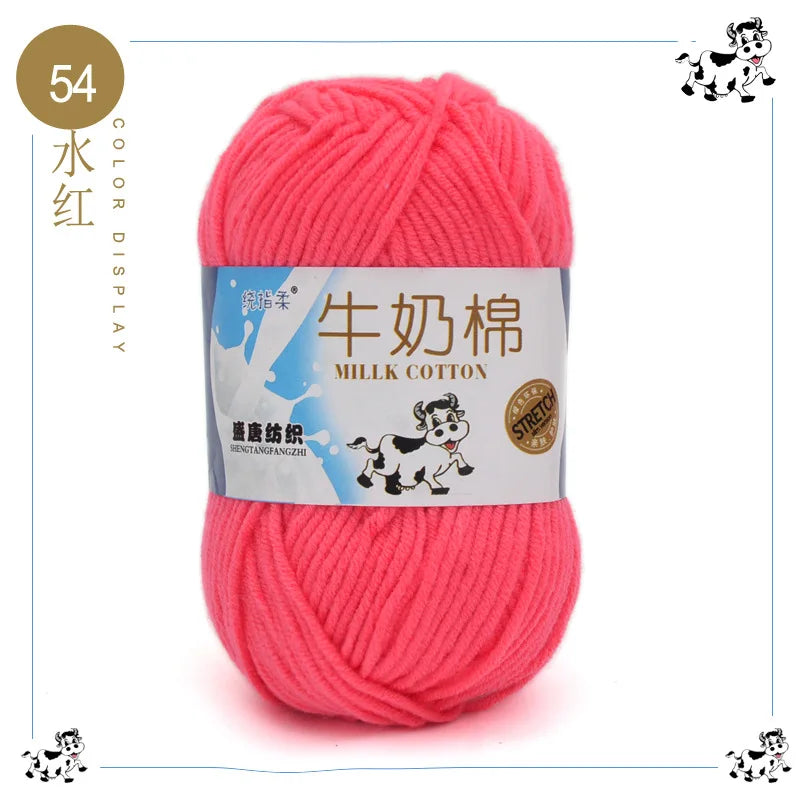 Fil à tricoter en coton au lait, 5 brins, 50g, pour bricolage de sacs de poupée, fil, écharpe, chaussettes