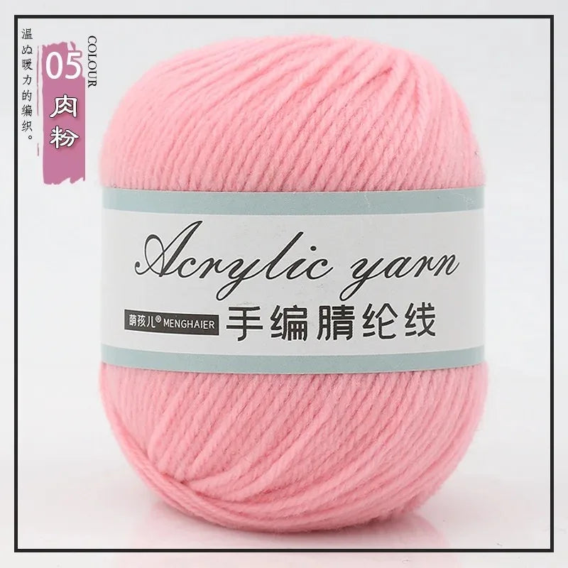 Fil tricoté en acrylique mélangé à 4 brins, avec crochet pour pull, chaussures, pantoufles, écharpe, démarreur tissé à la main pour débutants