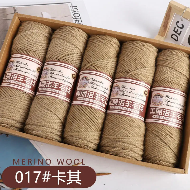 Fil de laine mérinos épais au Crochet à la main, 500 g/ensemble, pour chapeaux, manteaux, pulls, fil de laine mérinos doux pour la peau, gonflé, doux et chaud