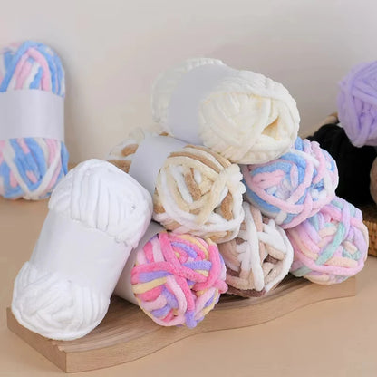 Fil de fil de soie coloré, 50g/boule, fil de laine grossière, Chenille, fil épais à tricoter à la main, anti-boulochage, écharpe au Crochet, couverture