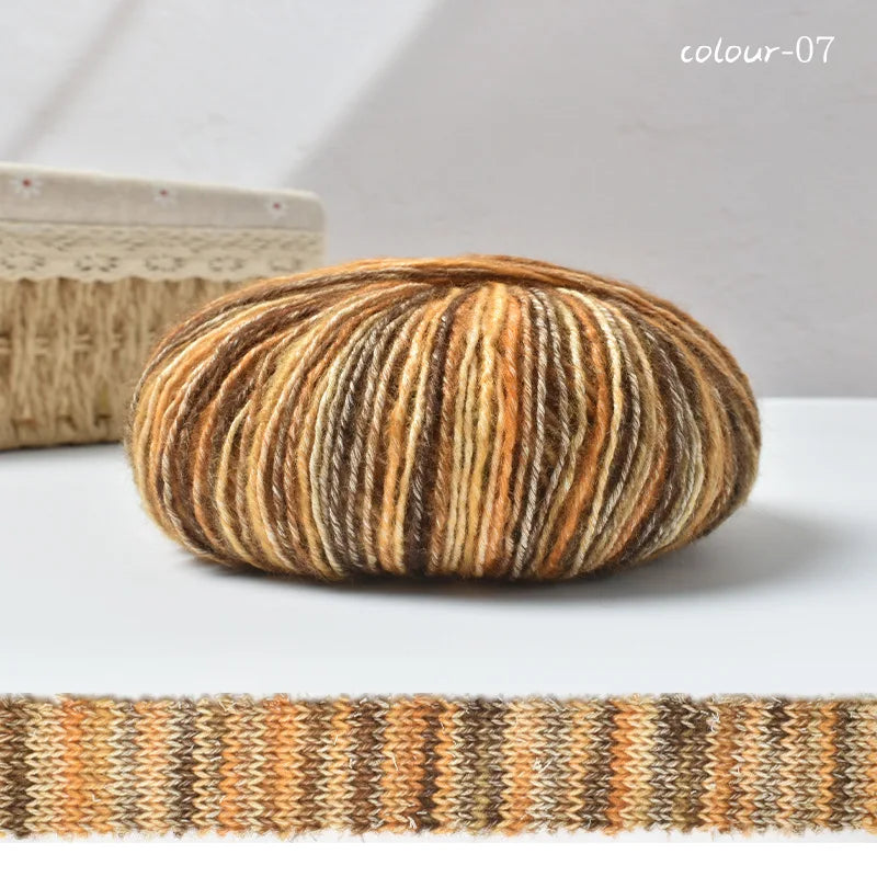 Rouleau de fil à gâteau dégradé, 50g/rouleau, bricolage, laine tricotée à la main, fil Mohair, fil de coton, fil doux au Crochet, vêtements, chapeau, écharpe