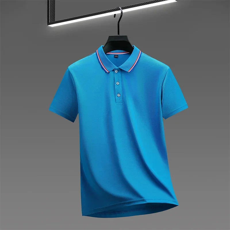 Polo décontracté à manches courtes pour hommes, couleur unie, haut polyvalent, à la mode et confortable, nouvelle collection été 2025