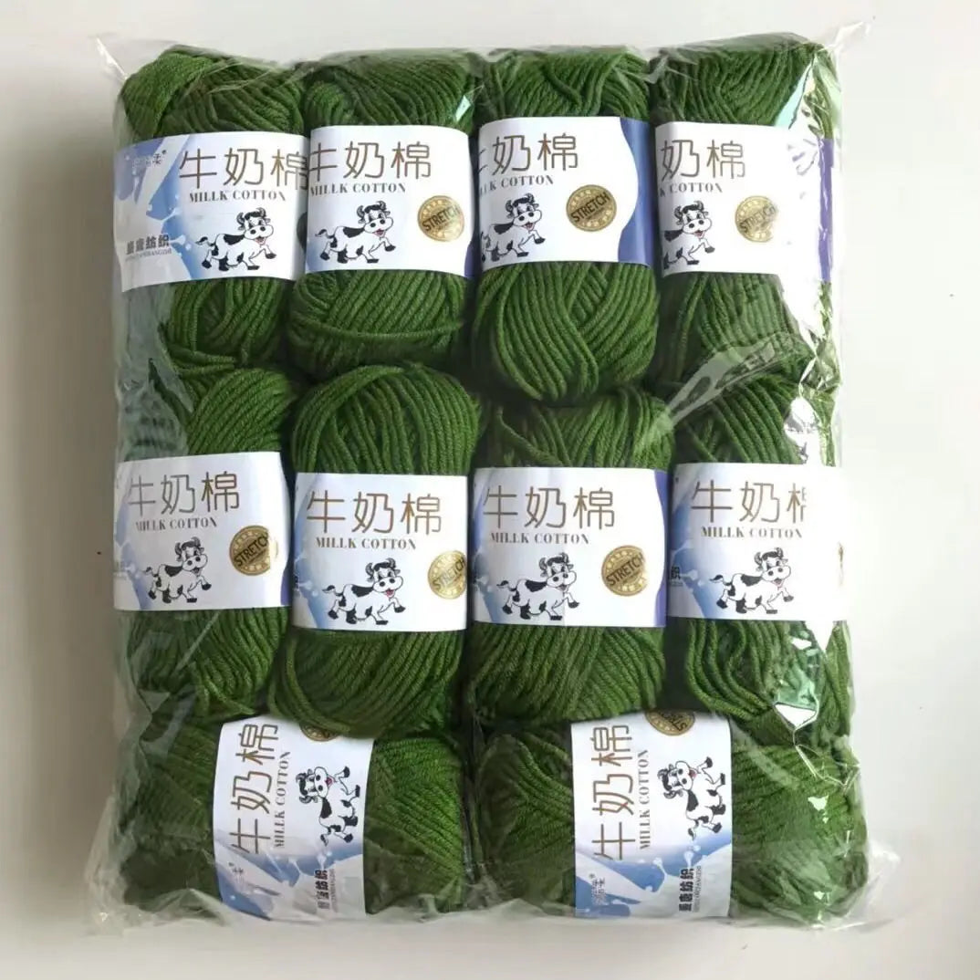 Fil de laine et de coton au lait, 500g, fil au Crochet pour écharpe tricotée à la main, pull, sacs de poupées, bricolage, fournitures de tricot au Crochet, 10 pièces/lot