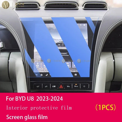 Pour BYD U8 2023-2025 écran LCD de voiture Anti-éblouissement d'empreintes digitales 9H verre trempé GPS navigation film protecteur d'écran accessoires