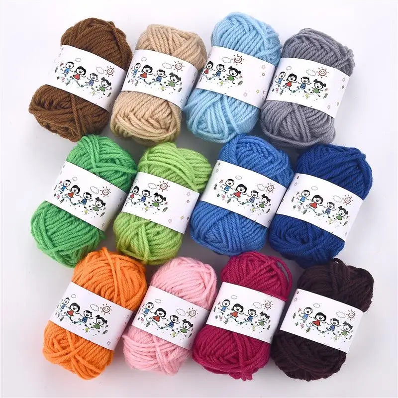 Ensemble de 12 couleurs de Fibers acryliques, fil de laine à tricoter, Lanas teints pour l'artisanat au Crochet, pull, chapeau, poupées à bas prix