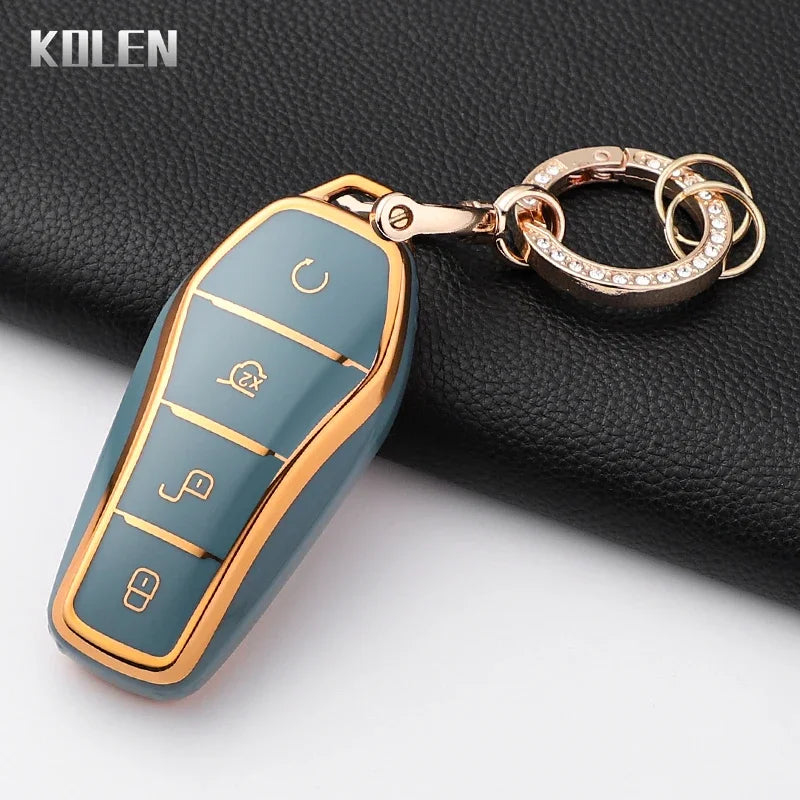 Pour BYD Song Plus Atto 3 Han EV Tang DM Qin joint dauphin mode TPU voiture clé housse protégée porte-clés Fob accessoires