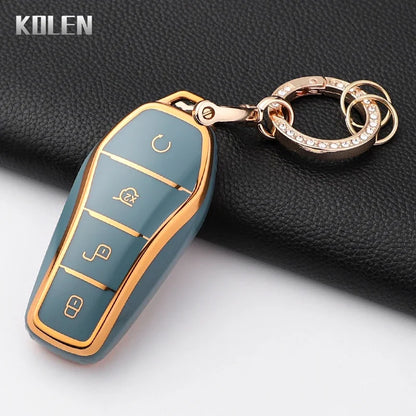 Pour BYD Song Plus Atto 3 Han EV Tang DM Qin joint dauphin mode TPU voiture clé housse protégée porte-clés Fob accessoires