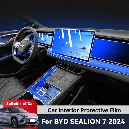 فيلم واقي داخلي مضاد للخدش من مادة TPU، تحكم مركزي أوتوماتيكي، ملاحة لسيارة BYD SEALION 7 EV 2024، ملحقات