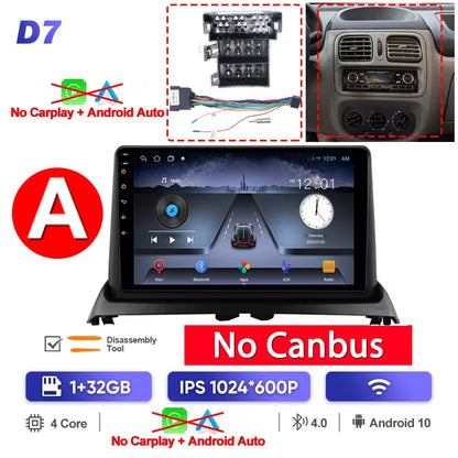 QSZN pour Renault Clio2 BB CB MK2 2001 - 2006 Android 13 autoradio lecteur vidéo multimédia CarPlay Auto 4G unité principale Navigation