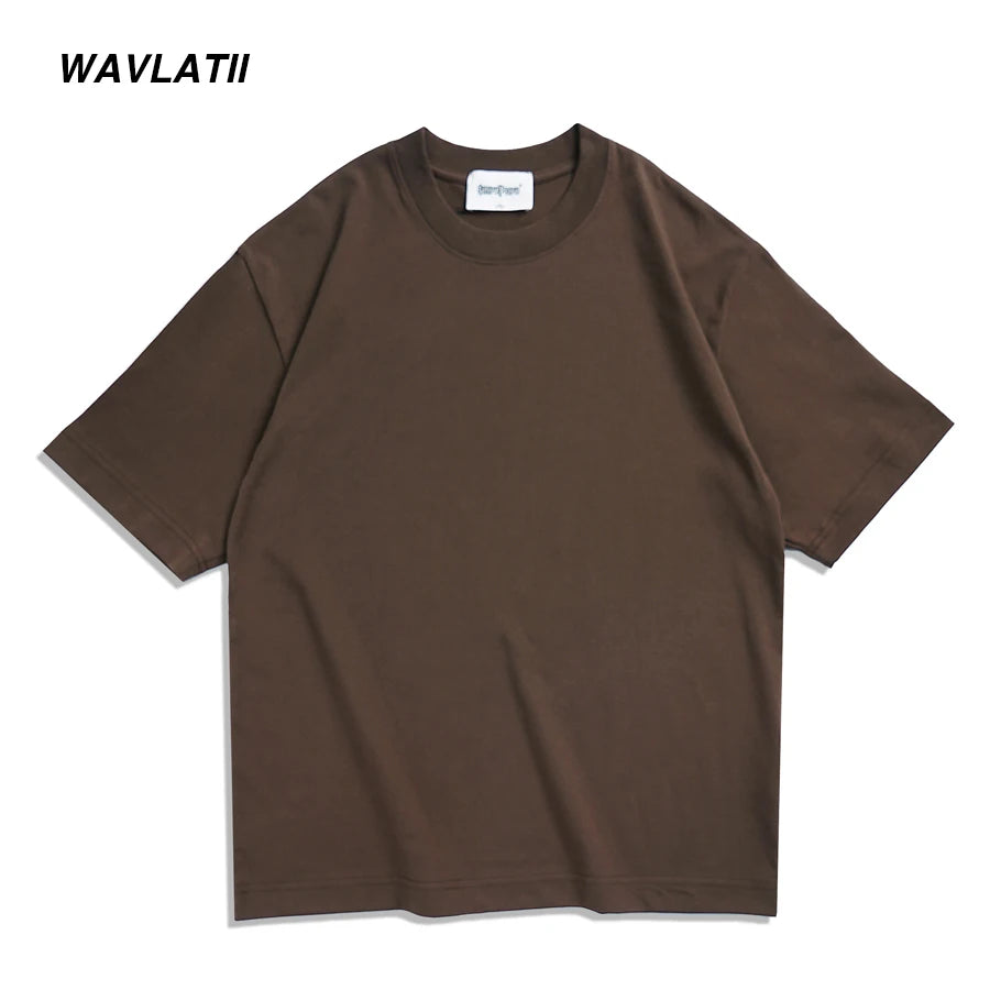 WAVLATII-تي شيرت رجالي ونسائي يسمح بالتهوية، ملابس الشارع كاجوال، أبيض، أسود، أساسي، صيفي، Y-for Young، جديد، 260، 101WMT2401