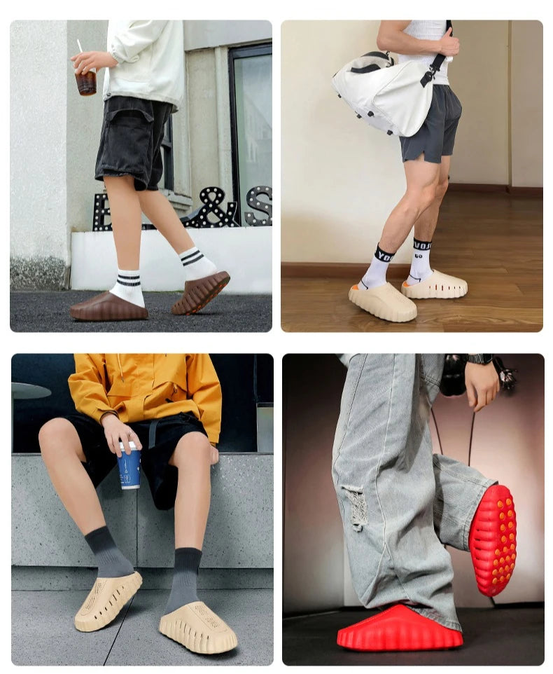 Pantoufles d'été à la mode pour hommes, chaussures d'extérieur légères antidérapantes à tige basse, chaussures décontractées résistantes à l'eau pour hommes