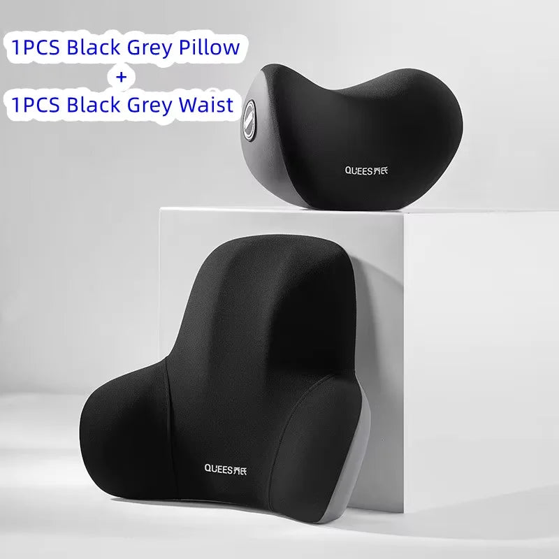 High Quality Universal Car Headrest Cushion Car Seat Neck Pillow Perforated Leather Breathable Lumbar Support Car Pillow