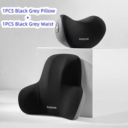 High Quality Universal Car Headrest Cushion Car Seat Neck Pillow Perforated Leather Breathable Lumbar Support Car Pillow