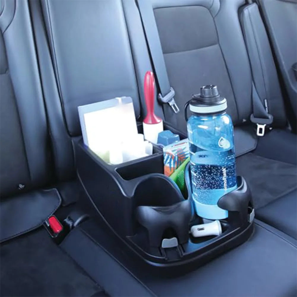 Boîte de rangement d'accoudoir de Console de voiture, support de plateau de siège de fente de voiture, organisateur avec 2 porte-gobelets réglables pour camions, rangement