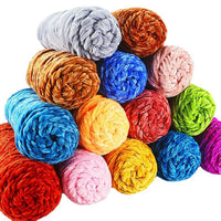 Fil de velours doux en Chenille, mélange de laine tricotée au Crochet, écharpe faite à la main, manteau, couverture et chapeau pour bébé, 95g