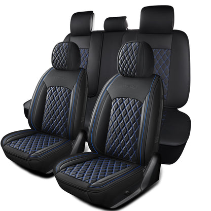 Housse de siège de voiture en cuir, 5 pièces, housse de protection imperméable pour siège automobile, ensembles complets, respirante, universelle, pour sièges complets