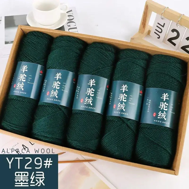 Fil de laine d'alpaga et cachemire, 500 g/ensemble, pour vêtements au Crochet, chapeaux, gants, moyennement épais, 3 plis, fil de laine tricoté à la main de haute qualité, gonflé