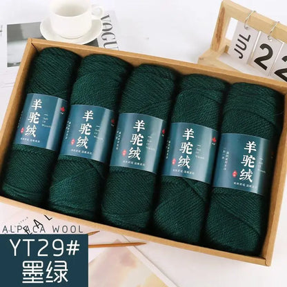 Fil de laine d'alpaga et cachemire, 500 g/ensemble, pour vêtements au Crochet, chapeaux, gants, moyennement épais, 3 plis, fil de laine tricoté à la main de haute qualité, gonflé