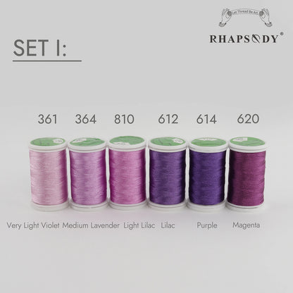 Rhapsody 6/60 ensemble de couleurs frère fil à broder en Polyester de qualité supérieure 200M (220Y) chaque bobine frère Babylock Janome Singer Hom