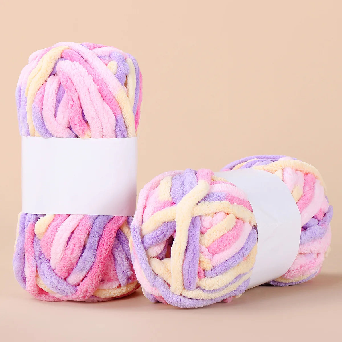 Fil de fil de soie coloré, 50g/boule, fil de laine grossière, Chenille, fil épais à tricoter à la main, anti-boulochage, écharpe au Crochet, couverture