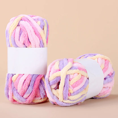 Fil de fil de soie coloré, 50g/boule, fil de laine grossière, Chenille, fil épais à tricoter à la main, anti-boulochage, écharpe au Crochet, couverture