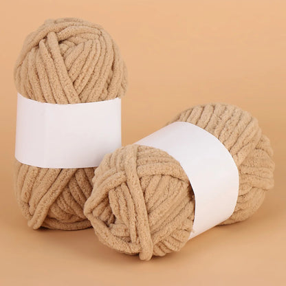 Fil de fil de soie coloré, 50g/boule, fil de laine grossière, Chenille, fil épais à tricoter à la main, anti-boulochage, écharpe au Crochet, couverture