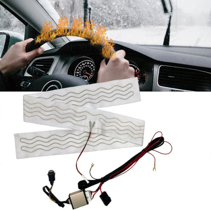 Kit de chauffage universel pour volant de voiture intégré, 12V 40W, coussin chauffant en fil d'alliage, système de commutation de contrôle du niveau de spécifications de voiture