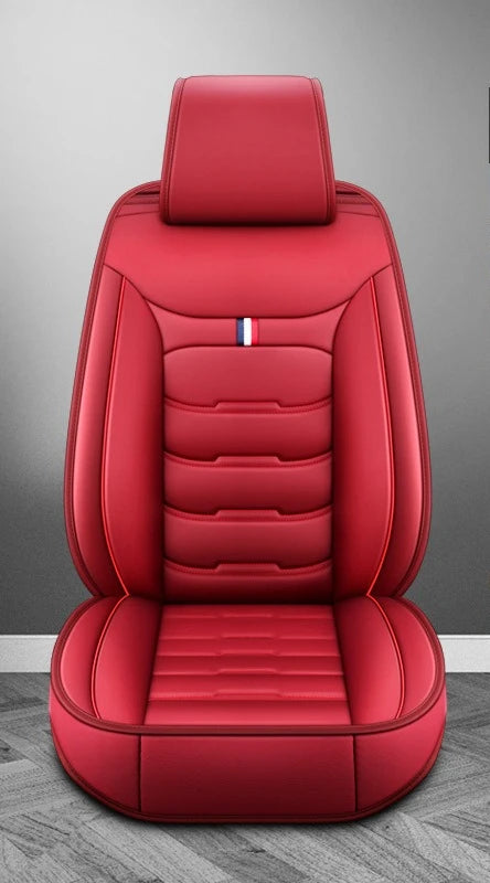 Housse de siège de voiture universelle fendue, entièrement entourée, respirante, confortable, de luxe, en cuir, coussin de siège de voiture, housse de siège complète