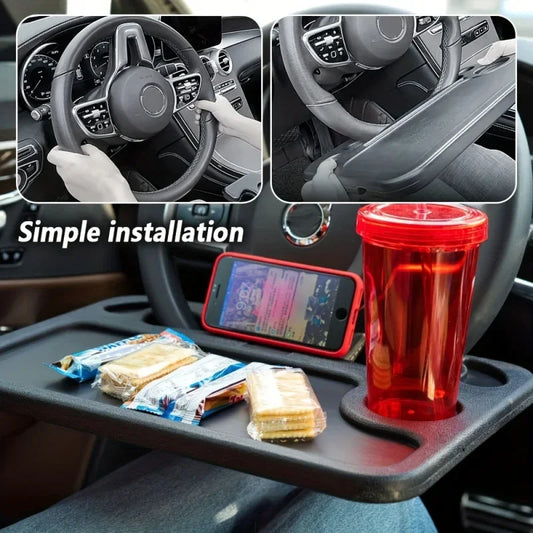 Support de bureau Portable pour voiture, ordinateur Portable, manger du travail, volant de voiture, support de Table à manger, boisson, plateau de nourriture et de café