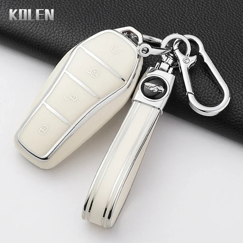 Pour BYD Song Plus Atto 3 Han EV Tang DM Qin joint dauphin mode TPU voiture clé housse protégée porte-clés Fob accessoires