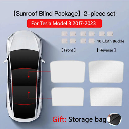 Pare-soleil pour Tesla modèle 3 toit ouvrant Highland 2025 modèle Y 2020-25 boucle en tissu de glace pare-soleil verre avant arrière lucarne accessoire