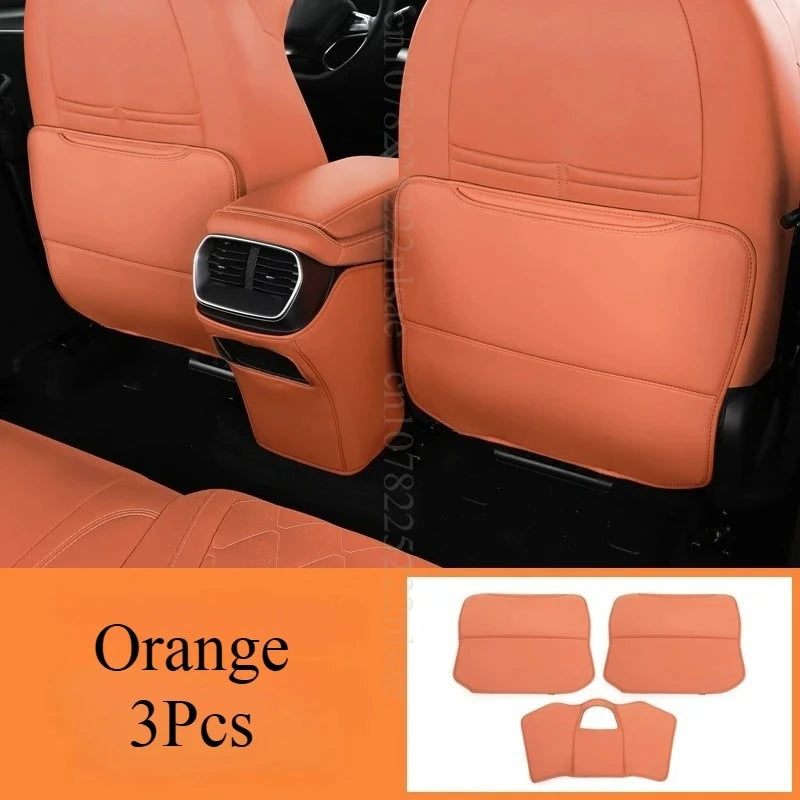 لسيارة BYD Sealion 7 Sea Lion 07 EV 2024 2025، إكسسوارات مقعد السيارة الأمامي من الجلد المضاد للركل، إطار حماية داخلي