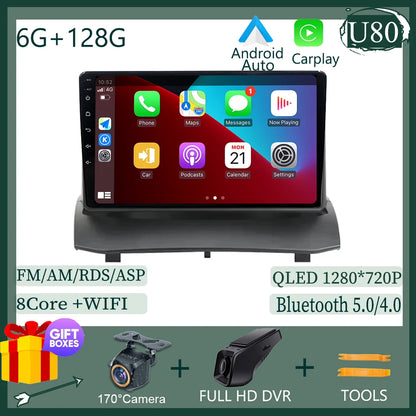 Android pour Ford Fiesta MK7 2009 - 2017 haute performance CPU tactile vidéo Bluetooth stéréo QLED écran Carplay vidéo DSP DVD