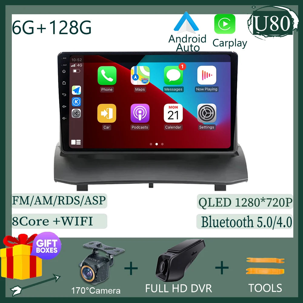 Android pour Ford Fiesta MK7 2009 - 2017 haute performance CPU tactile vidéo Bluetooth stéréo QLED écran Carplay vidéo DSP DVD