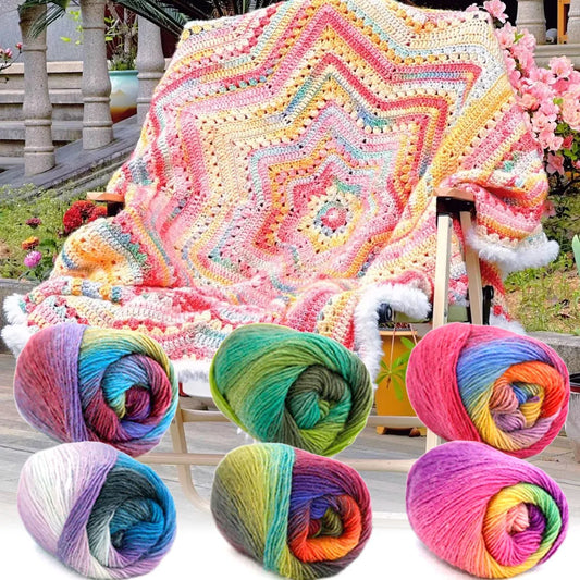 Fil de laine Pure 100% 50g/180m, dégradé arc-en-ciel, doux, tricot à la main, Crochet, bricolage, écharpe d'hiver, gants, châle, pull, matériaux de fabrication
