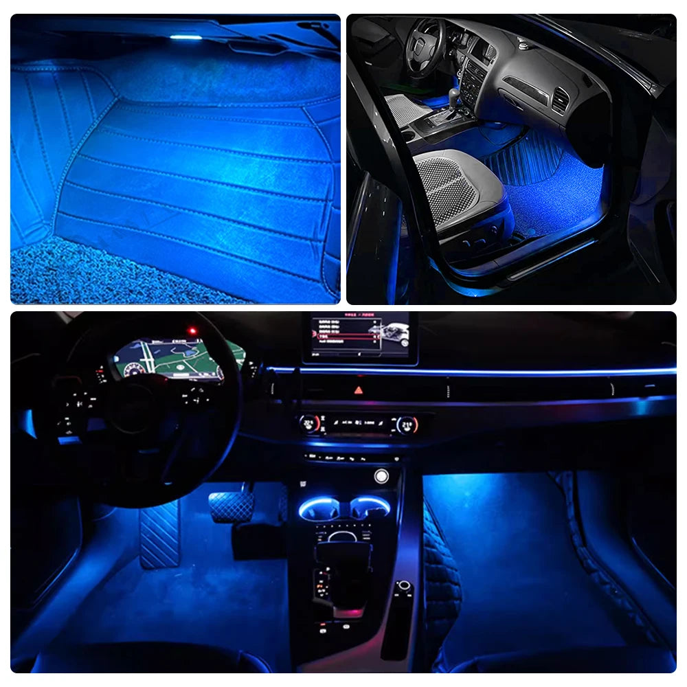 Lampe de plancher LED RVB pour voiture, Audi, VW, Skoda, Seat, Porsche, accessoires auto, décoration intérieure, escales, lumière décorative