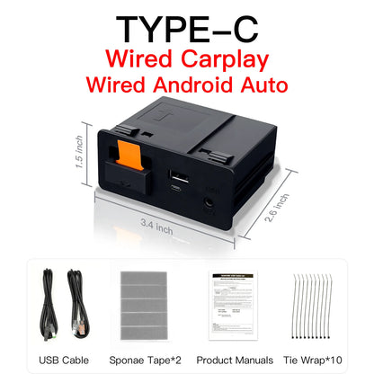 Adaptateur CarPlay Android Auto sans fil de type C, hub UBS, OEM pour Mazda 2, 3, 6, CX3, CX5, CX8, CX9, MX5, kit Demio ata MiTK78669U0C