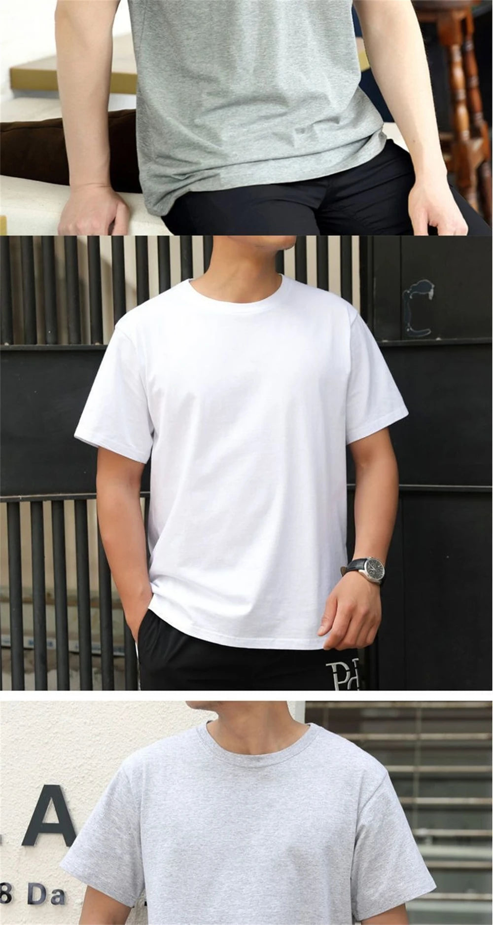 2 pièces 100% coton solide t-shirts hommes et femmes à manches courtes blanc t-shirts décontracté respirant ample col rond T-shirt Couple hauts