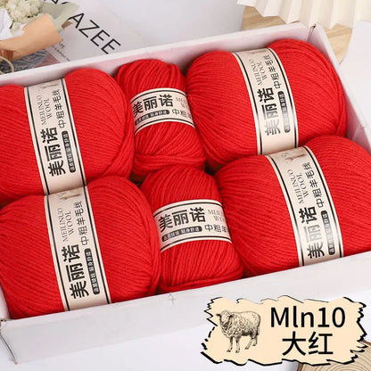 Fil de laine mi-épais pour chaussettes, tricot à la main, pull, pantalon, foulards, vêtements en cachemire mérinos, fil de Crochet doux pour bébé, 500 g/ensemble