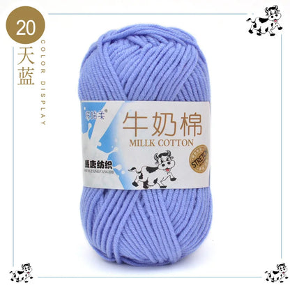 Fil à tricoter en coton au lait, 5 brins, 50g, pour bricolage de sacs de poupée, fil, écharpe, chaussettes