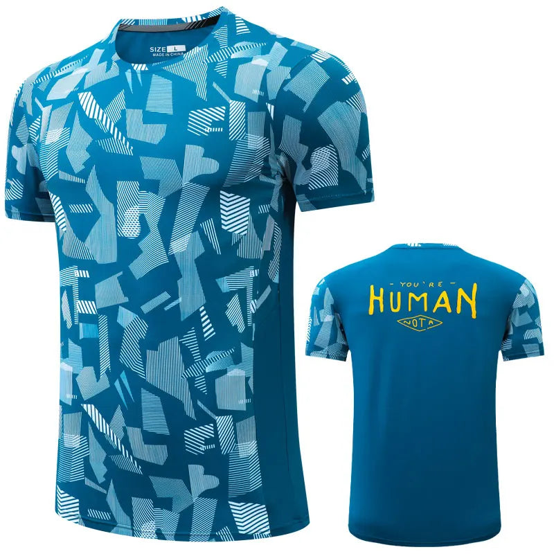 Chemises de sport à manches courtes pour hommes, t-shirt à séchage rapide, respirant, course à pied, jogging, entraînement de gym 3D, impression de lettres, mode