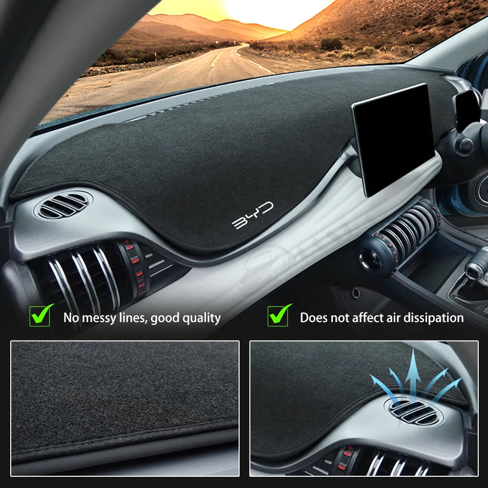 Couverture de tableau de bord de voiture, tapis Anti-UV pour BYD Atto 3 Ev 2022 2023, moulures intérieures de voiture, tampon antidérapant, accessoires Yuan Plus