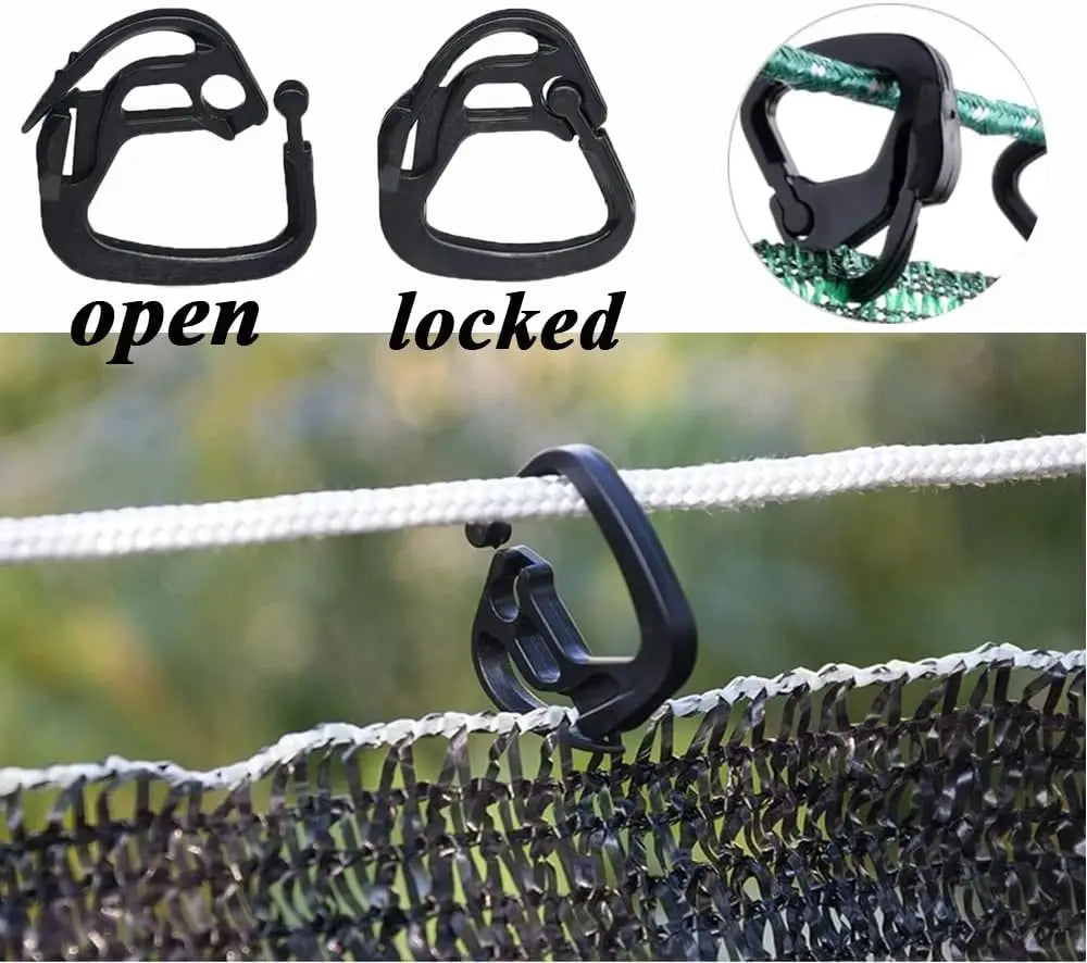 Clips et crochets en plastique réutilisables pour toile d'ombrage, fixation coupe-vent pour filet pare-soleil, boucle de fixation pour abris de jardin et tentes