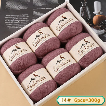 Fil de laine fine pure cachemire 300g, matériel de bricolage tissé à la main, aiguilles à tricoter, pulls chauds, pulls, foulards, boules de fil