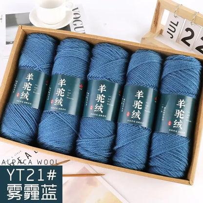 Fil de laine d'alpaga et cachemire, 500 g/ensemble, pour vêtements au Crochet, chapeaux, gants, moyennement épais, 3 plis, fil de laine tricoté à la main de haute qualité, gonflé