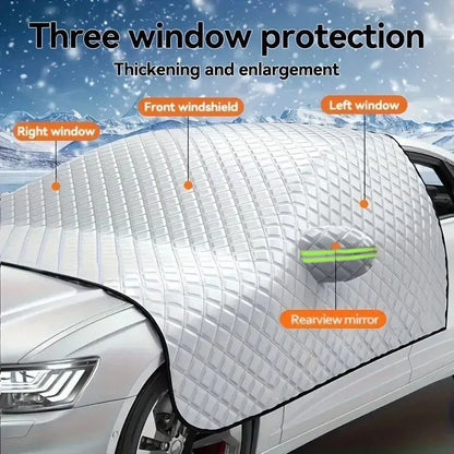 Couverture de neige de pare-brise d'hiver de voiture, protection antigel de pare-soleil de voiture, protection solaire et couverture de pare-brise avant anti-glace