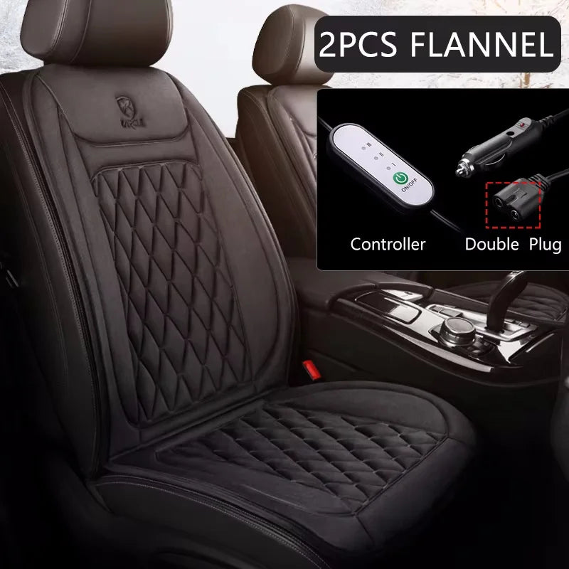 Coussin chauffant pour siège de voiture, en flanelle, 12V, universel, pour l'hiver siege chauffant voiture siège chauffant voiture